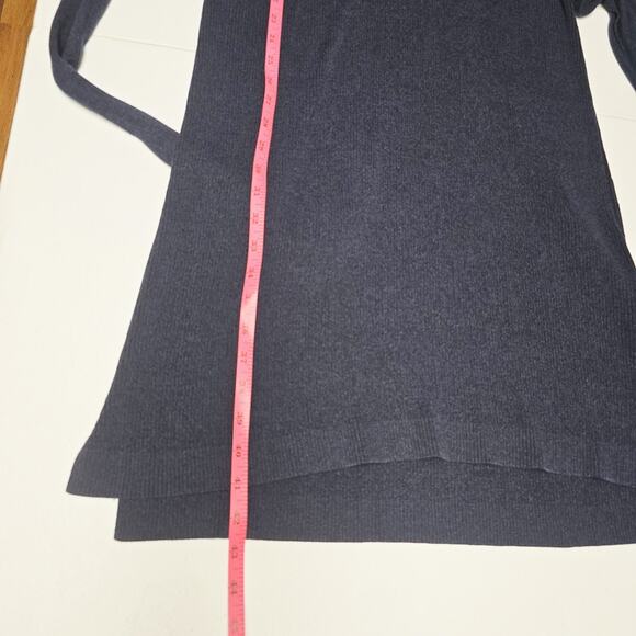 MM LaFleur Dress XL Chell Sleeveless Ribbed Belted Navy Blue V-Neck Stretch - Picture 13 of 13
